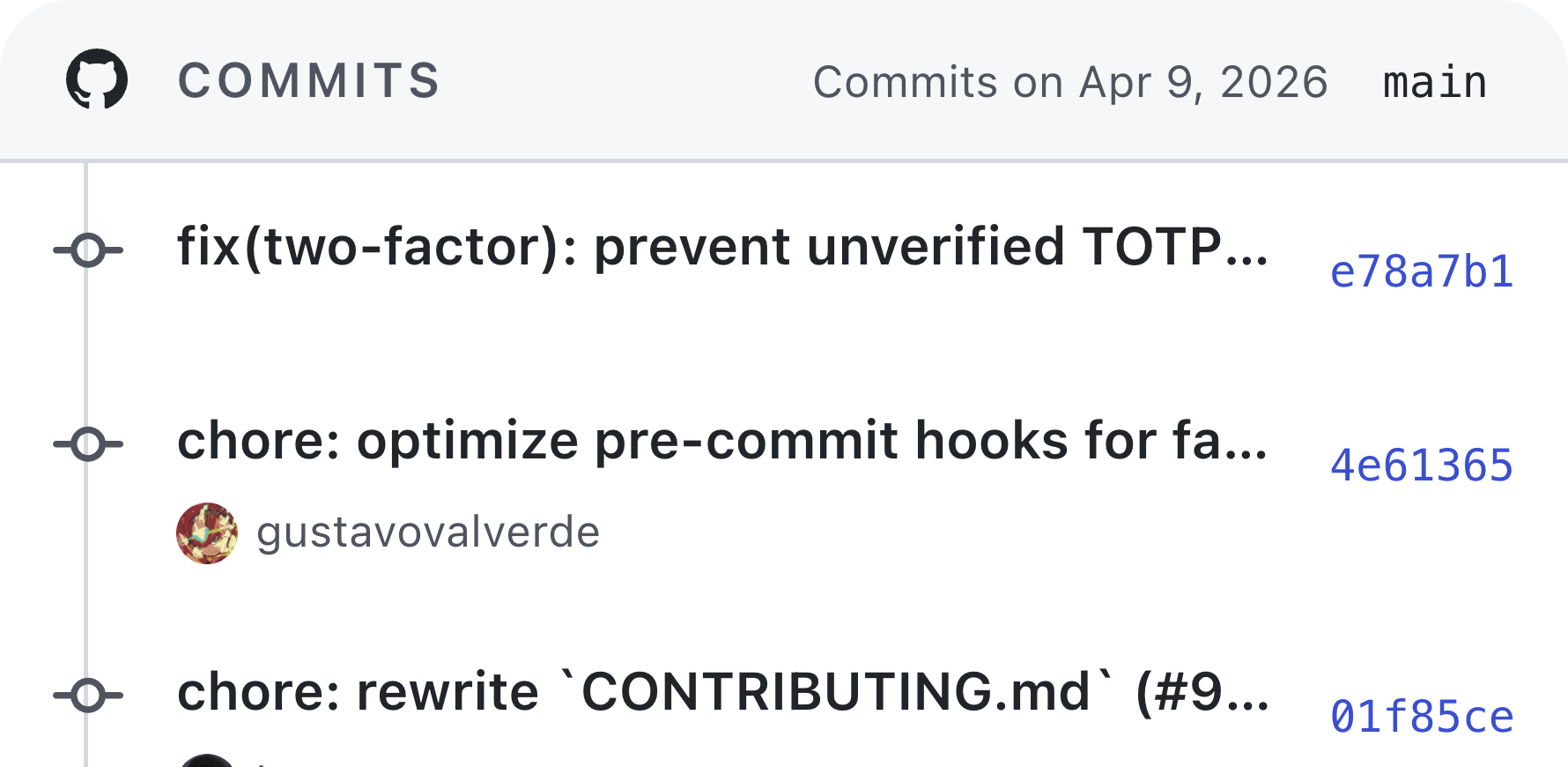 Commit Timeline wide preview